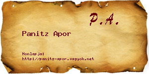 Panitz Apor névjegykártya